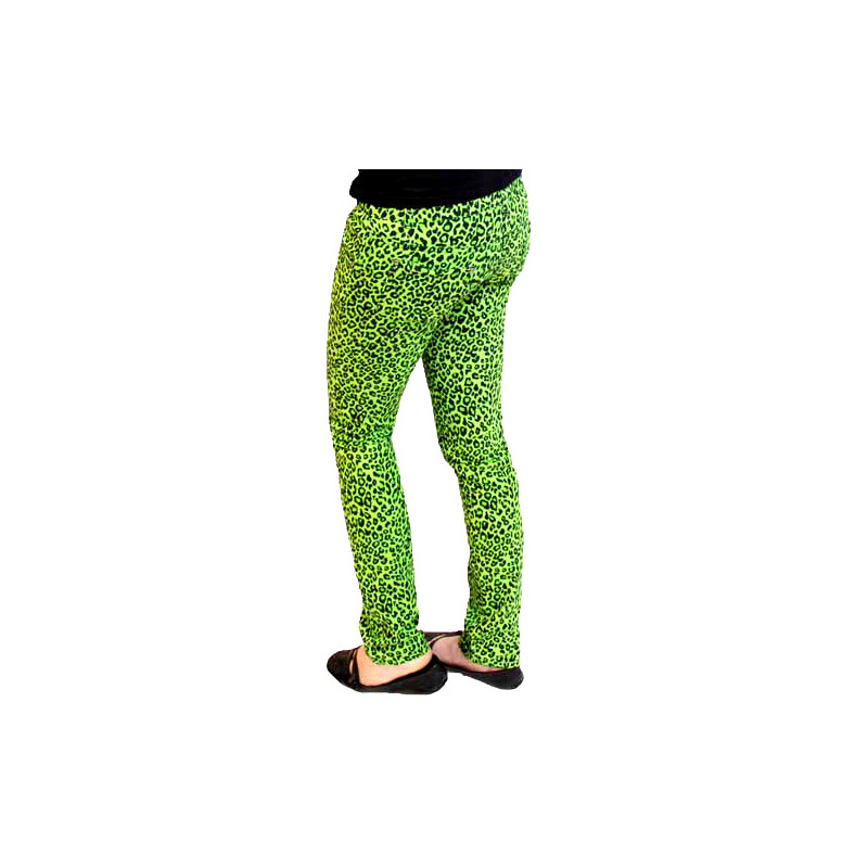 Skinny jeans green leopard