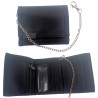 Black fabric wallet with chain