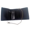 Black fabric wallet with chain
