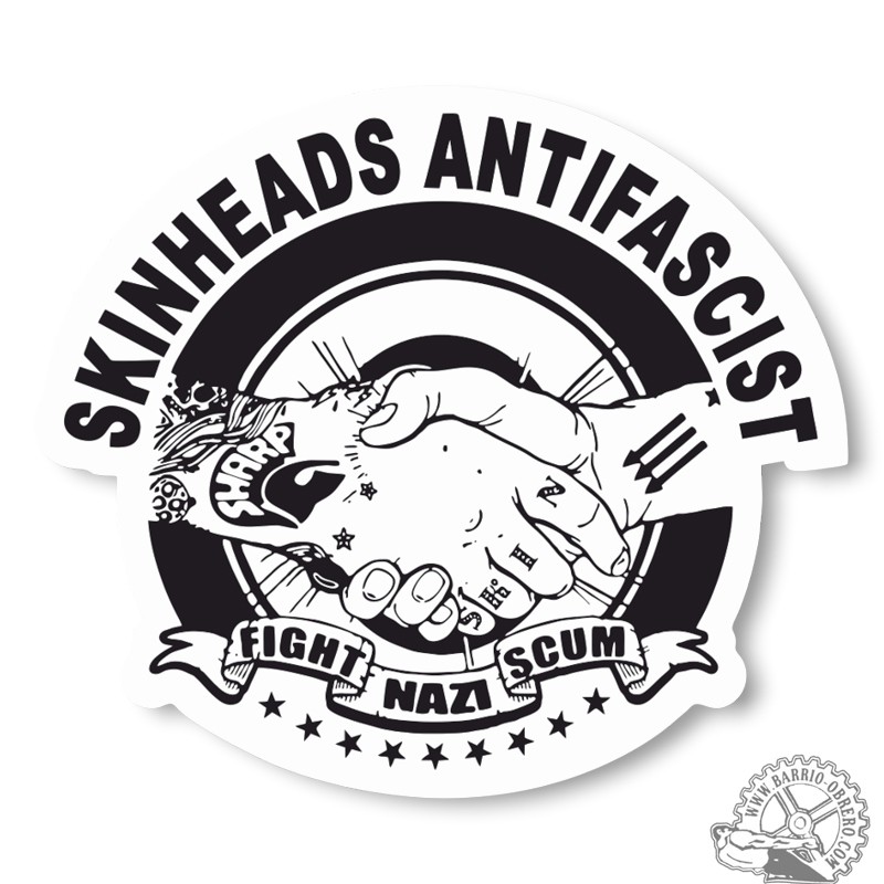 The Oppressed fight nazi scum vinyl adhesive