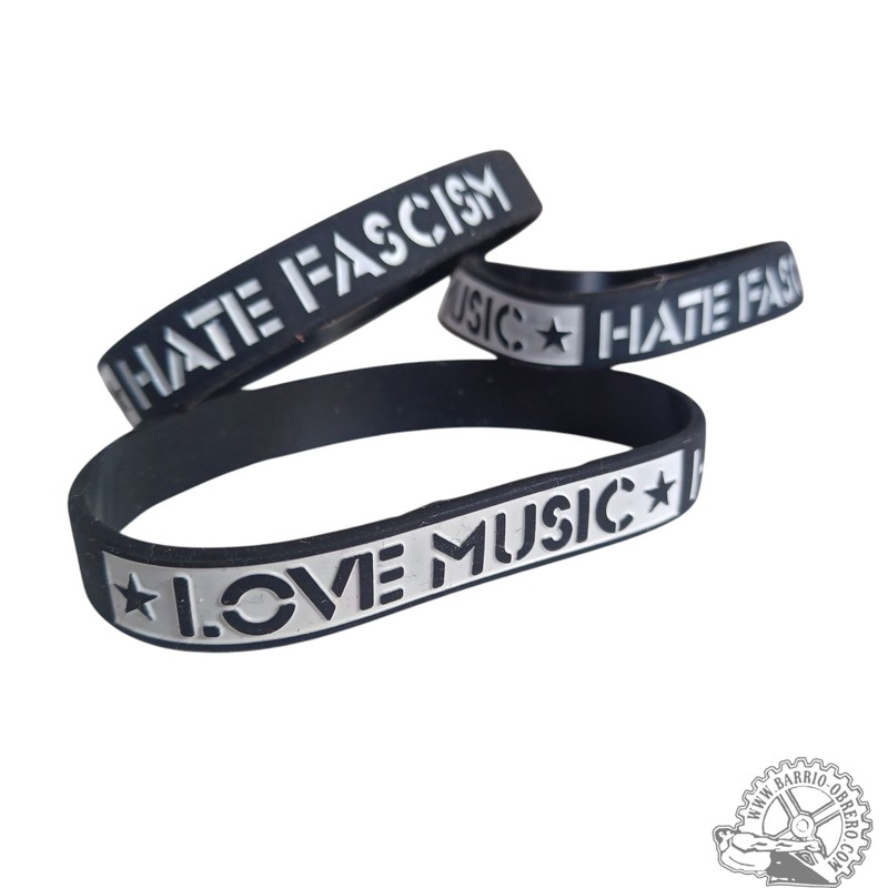 Pulsera goma Love Music - Hate Fascim
