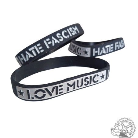Love Music Rubber Bracelet - Hate Fascim