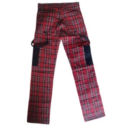 Punk zippered plaid trousers