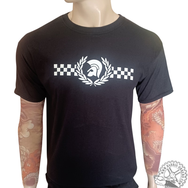 Ska stripe t-shirt with helmet and laurel