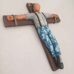 Figura grande Skinhead crucificado