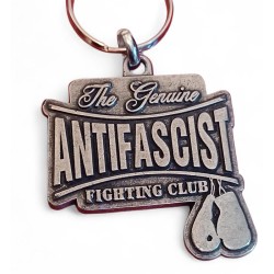 Silver Antifascist Fighting Club Keychain