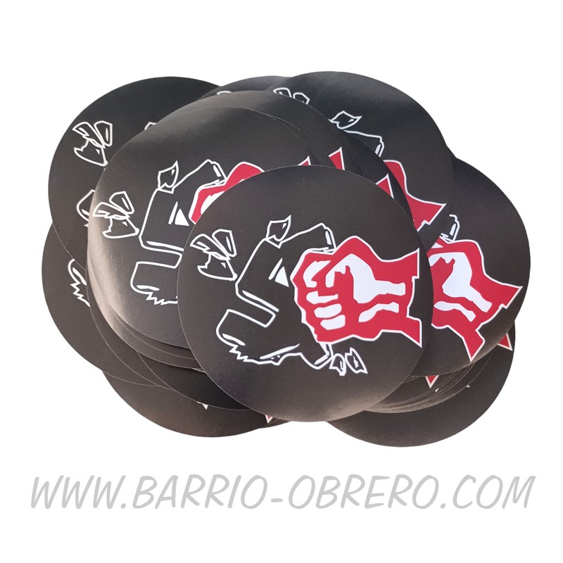 Lote 100 adhesivos Puño Antinazi