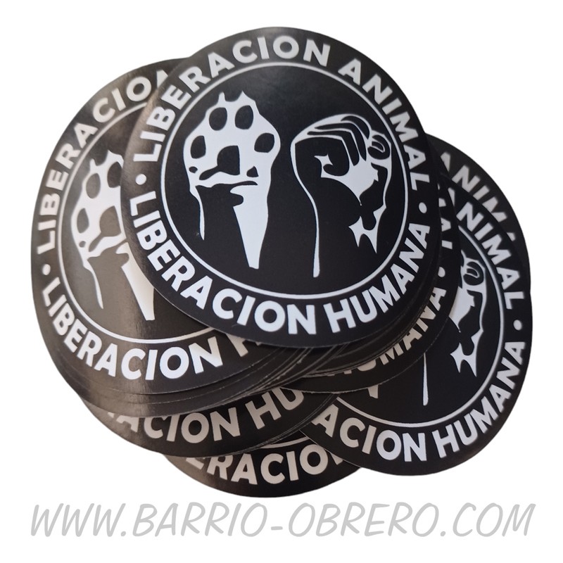 Lote 100 adhesivos Liberación Animal