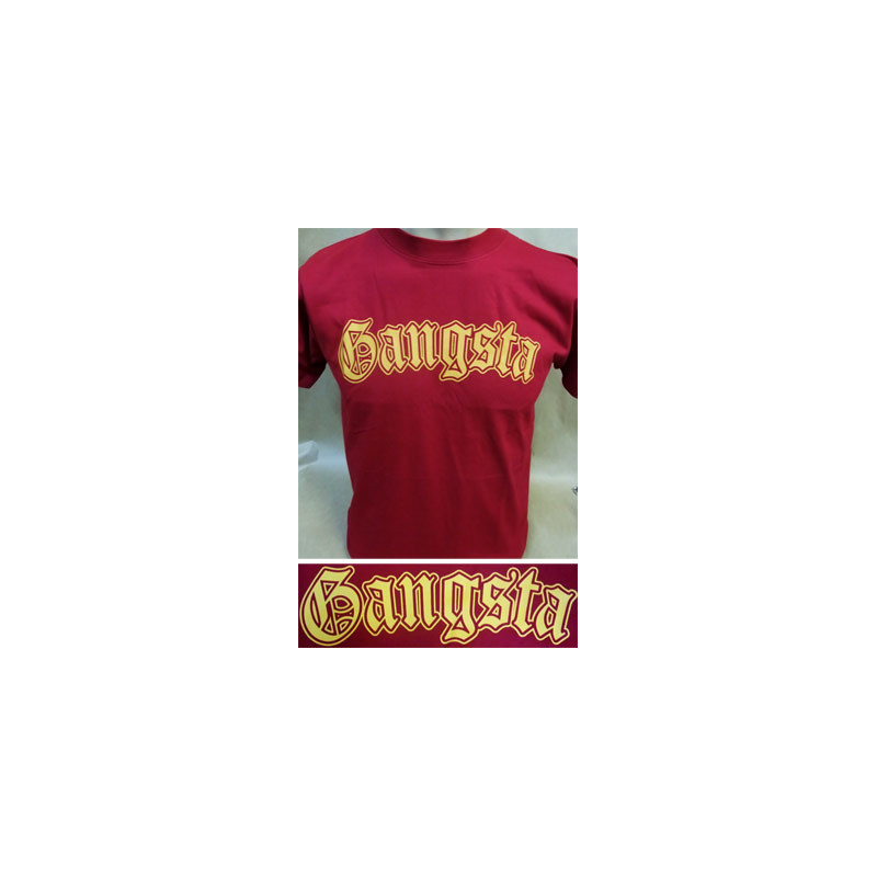 Camiseta Gangsta burdeos