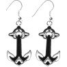 Black-and-white anchor earrings