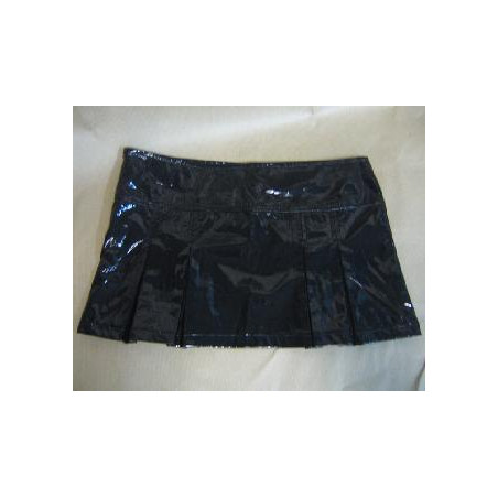 Black vinyl miniskirt