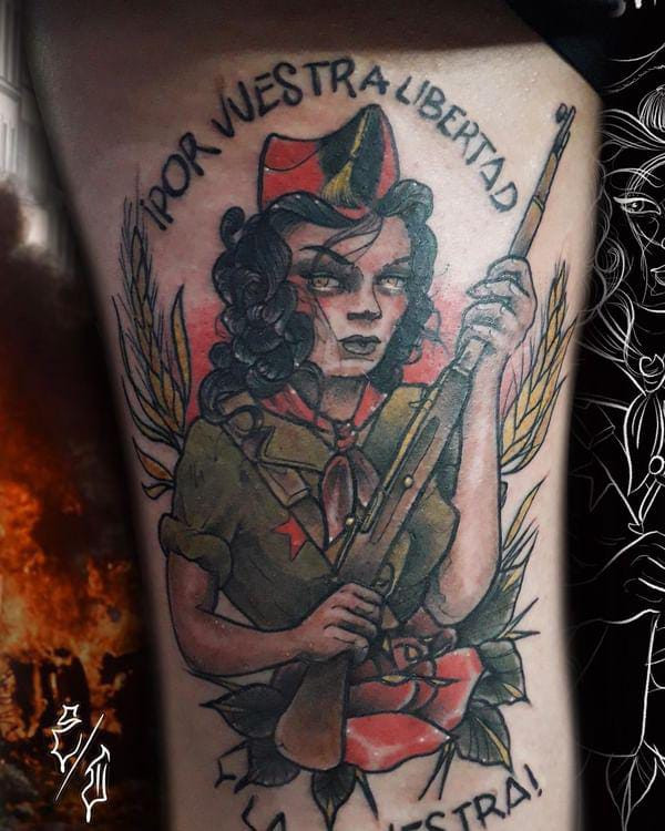 Miliciana guerra civil tattoo